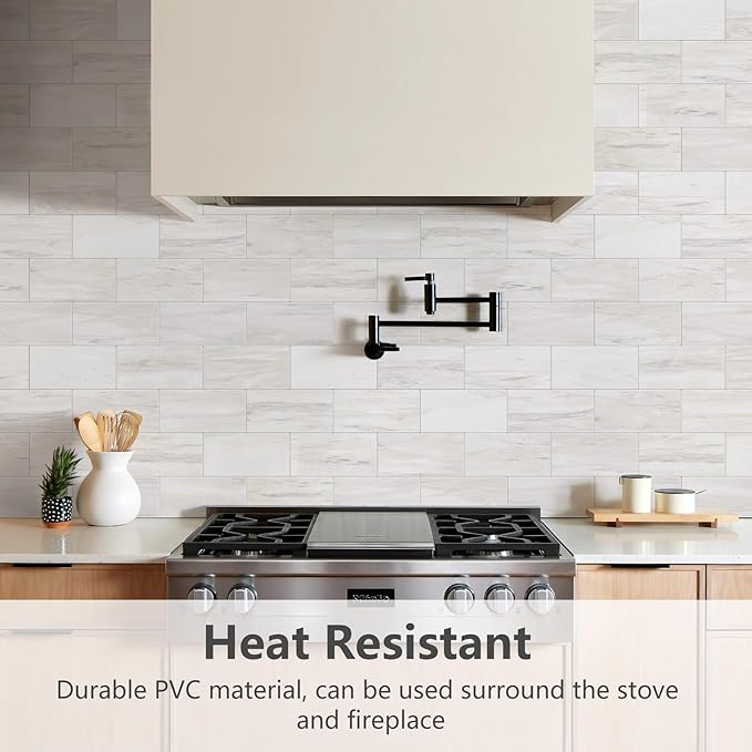 STICKGOO Subway Tile Peel and Stick Backsplash, Glossy Light Brown PVC Self Adhesive Tile Backsplash, Stick on Tile for Kitchen and Bathroom(10 Sheets)