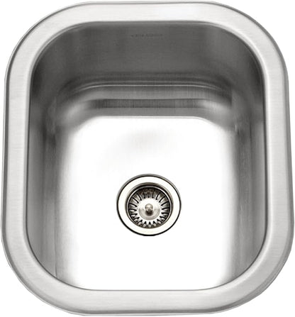 Houzer Club Stainless Steel Kitchen Bar & Prep Sink: 10 Inch Undermount Small Sink with Strainer, Durable & Versatile, Essential for Home & Apartment: CS-1307-1