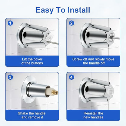 2 Piece Bathtub Shower Knob Replacement, with Diverter Bath Tub Spout Kit, Hot and Cold Faucet Knobs Compatible with Price Pfister Verve Tub Shower (Chrome)