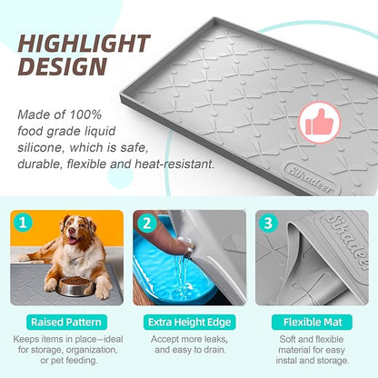 SIKADEER 40" x 22" Under Sink Mat Waterproof, Silicone Mat Kitchen Drawer Shelf and Cabinet Liner, Sink Protector for Kitchen Organizers and Storage, Boot Tray Pet Food Mats
