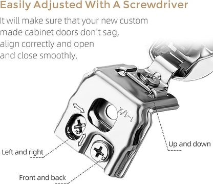 Ravinte 10 Pack 5 Pairs 1-1/2 inch Overlay Soft Close Hinges for Kitchen Cabinet Hinges Satin Nickel Hidden Hinges Stainless Steel Concealed Hinge self Closing
