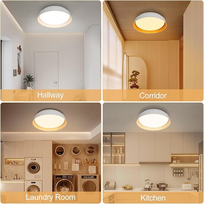 VIPMOON 13"/36W Flush Mount LED Ceiling Light, 3000K-6000K 5CCT Adjustable Energy Saving Modern Light Fixture for Bathroom Bedroom Kitchen Living Room Balcony Dining Room Porch Laundry Room Stairwell