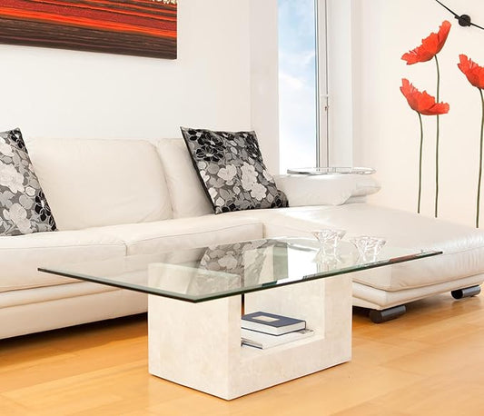 44" x 84" Tempered Glass Table Top with 1/2" Thickness, Beveled Polished Edge and Safety Corners Clear Surface Replacement for Dining, Coffee or Office Tables Scratch Resistant by Fab Glass and Mirror