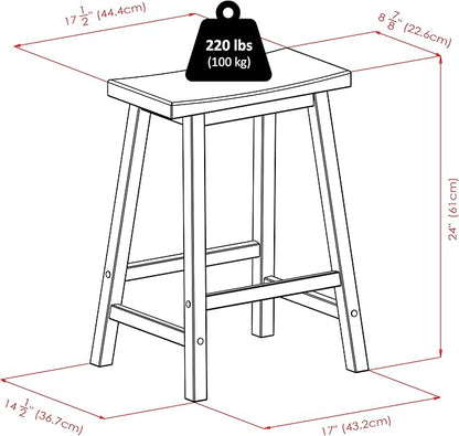 Sally 3-Piece Breakfast Table Set with Saddle Seat Counter Stools, Walnut Finish – Space-Saving Kitchen Island Table with Dual Storage Drawers