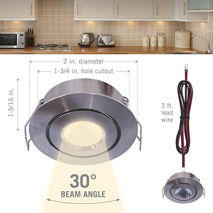 Armacost Lighting Swivel Recessed LED Light, Bright White Light (4000K), Matte White Finish 222318
