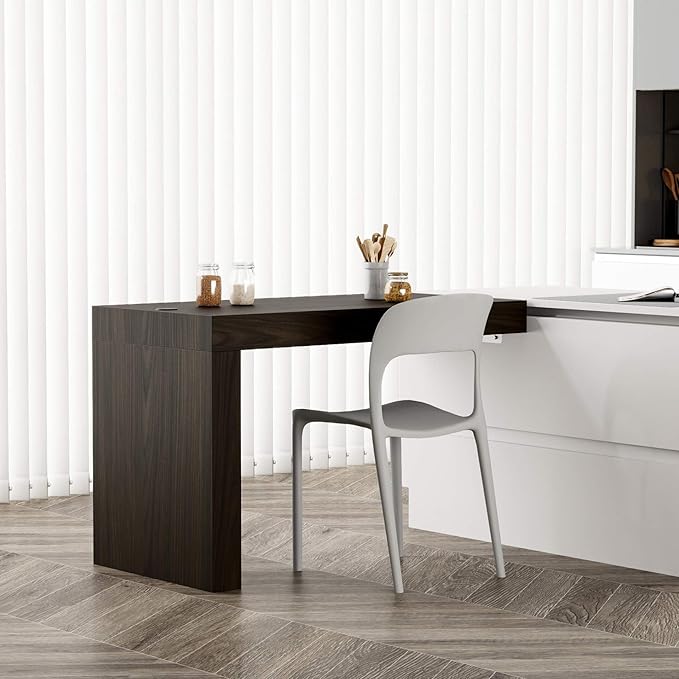 Mobili Fiver, Evolution Dining Table with One Leg and Wirelss Charger 47.2 x 23.6 in, Dark Walnut, Made in Italy