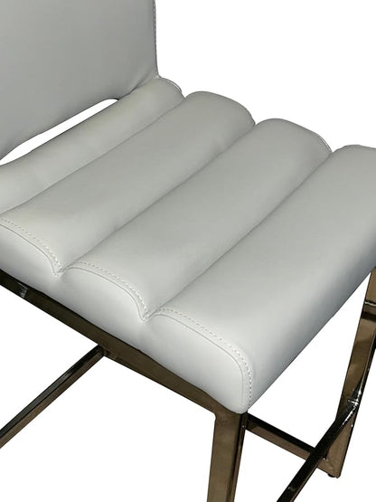 Sunset Trading Delta 24" Upholstered Barstools | Set of 2 Counter Height Stools | S-Shaped Chrome Cantilever Base | Light Gray Padded Upholstery | Dining Room, Home Bar, Pub, Kitchen Island Seating