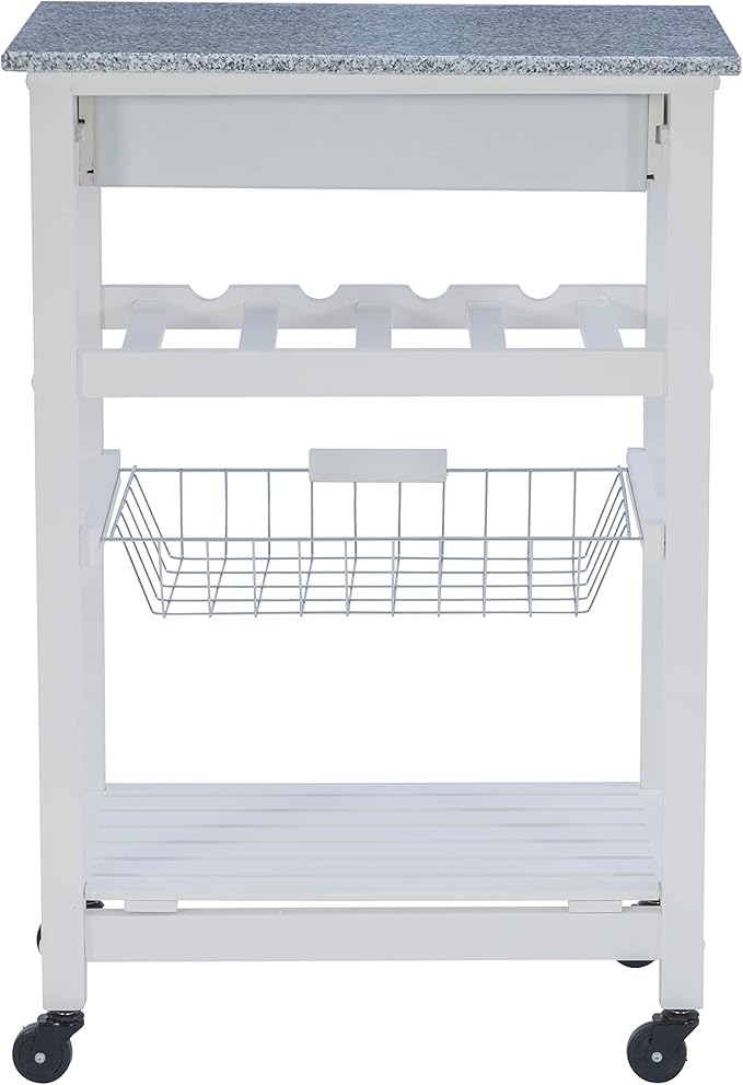 Linon Kitchen Island, White, 22.88 x 15.75 x 33.88