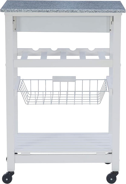 Linon Kitchen Island, White, 22.88 x 15.75 x 33.88