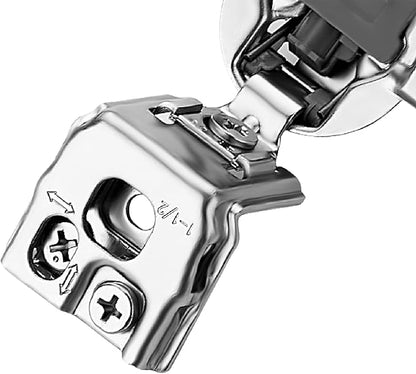 Ravinte 10 Pack 5 Pair 1-1/2 inch Overlay Soft Close Hidden Door Hinge for Kitchen Cabinet Stainless Steel Adjustable Satin Nickel Hardware