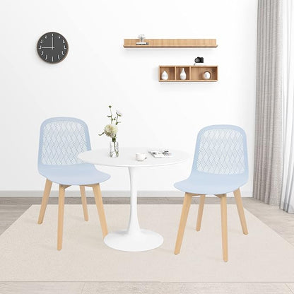KM Legend Armless Modern Chairs with Wood Legs for Living, Bedroom, Kitchen,Dining,Lounge Waiting Room, Restaurants, Cafes, Set of 2…