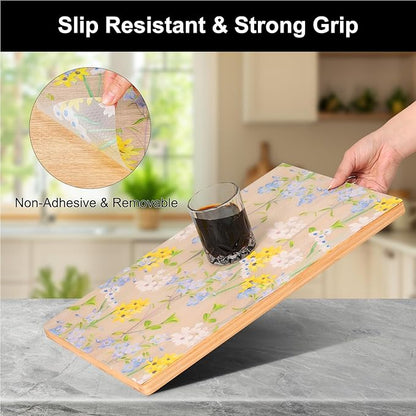 Cooyes Shelf Liner – Premium Non-Adhesive Cabinet & Drawer Liner for Kitchen – Waterproof Shelf Paper with Modern Pattern – Durable EVA Cabinet Mat – Easy to Cut （17.5" W x 360" L）