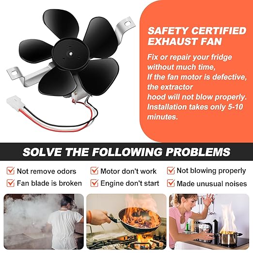 S97012248 97012248 Range Hood Fan Motor Compatible with B-roan Nu-Tone Stove Range Hood 97012248 BP17 Fan Motor Replaces ER97012248 AP4527731 97012248 99080492,1172615, 97005161, 97011218, 97015415