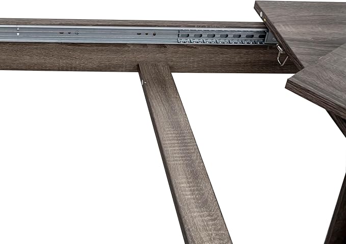 Extendable Dining Table for 6-10 Person, 106.3 in Wooden Dining Room Table, Modern Farmhouse Large Expandable Kitchens Table for Gatherings, Meeting, Dinner Office Dark Oak
