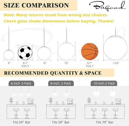 Bagood 10 Inch Globe Pendant Light Gold Mid Century Pendant Light Adjustable Hanging Light Fixture Globe Pendant Lights Kitchen Island Clear Glass with Brass Finish for Dining Room