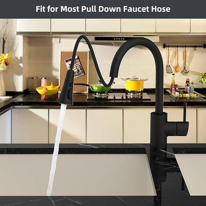 Hibbent 3-Function Pull Down Kitchen Faucet Head Replacement with 12 Adapters, NSF/ANSI/CAN 61 & CUPC Certified Sink Spray Nozzle, Compatible with Moen, Delta, Kohler Faucets, Oil-Rubbed Bronzed