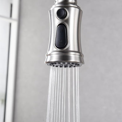 SUMERAIN Kitchen Faucet with Pull Down Sprayer Single Handle High Arc Pull Out Kitchen Sink Faucet Stainless Steel, Brushed Nickel