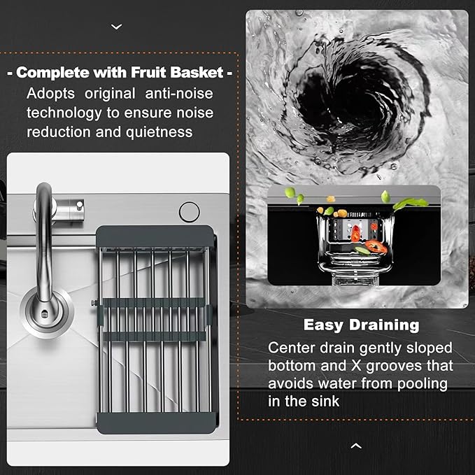 32 x 18 Inch Drop in Kitchen Sink, Nano-Coated Topmount Single Bowl Stainless Steel Sink with Drain Kit Baskets