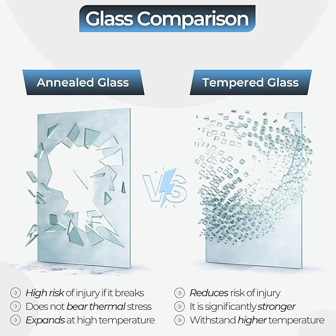 24x48" inch Rectangle Tempered Glass Table Top - 1/4 inch Thickness & Flat Polished Edge - Clear Surface & Scratch Resistant - Ideal for Dining Room, Kitchen, Side, Office, Patio & Coffee Tables