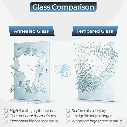 24x48" inch Oval Tempered Glass Table Top - 1/4 inch Thickness & Flat Polished Edge - Clear Surface & Scratch Resistant - Ideal for Dining Room, Kitchen, Side, Office, Patio & Round Coffee Tables