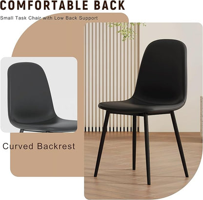 Dining Table Set with Storage and 6 Chairs, 71x35.4 Inch Black Grain Spliced Table with PU Upholstered Seats, Modern Mid-Century Style for Kitchen and Dining Room, Family Gatherings