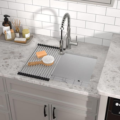 12" Deep White Laundry Utility Sink - 24"x18"x12" Granite Composite Undermount Laundry Sink White Quartz Classic Under Counter Single Bowl Extra Deep Sinks #TLGU-120