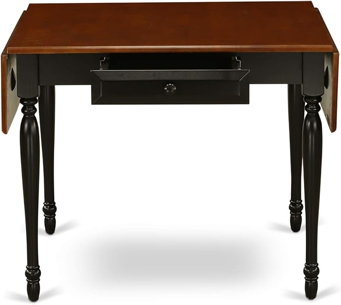 East West Furniture MZT-BCH-T Monza Mid-Century Modern Dining Table - a Rectangle Dining Table Top with Dropleaf & Stylish Legs, 36x54 Inch, Black & Cherry
