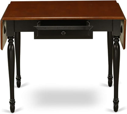 East West Furniture MZT-BCH-T Monza Mid-Century Modern Dining Table - a Rectangle Dining Table Top with Dropleaf & Stylish Legs, 36x54 Inch, Black & Cherry