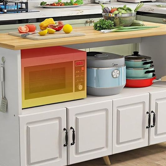 Kitchen Island with Cabinets Buffet Cabinet with Storage Sideboard with Hutch Bakers Rack Storage Cabinets for Dining Room, Kitchen, Living Room （Pantry Cabinet）(C,80x50cm/31.5x19.69in)