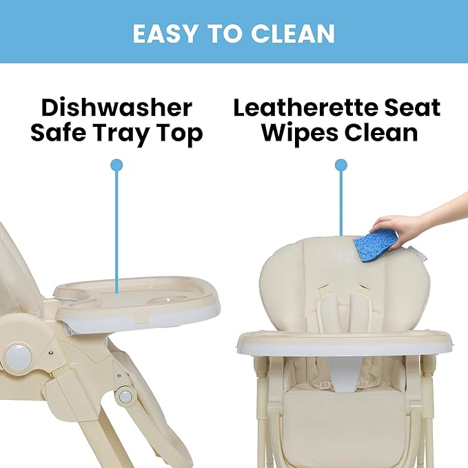 Little Folks by Delta Children 2-in-1 SlimFold High Chair for Babies and Toddlers, Cream