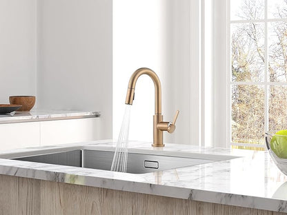 AguaStella AS32CPB Champagne Bronze Bar Faucet or Prep Kitchen Sink Faucet with Pull Down Sprayer and Single Handle
