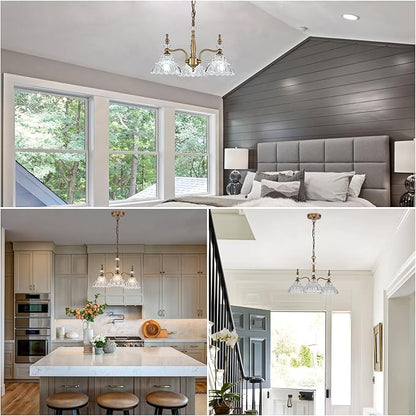 HDDFL Chandelier Light 3 Lights Chandeliers Lamp Modern Pendant Lighting Fixtures for Dining Room Entryway Living Room Bedrooms Foyer Entrance Kitchen