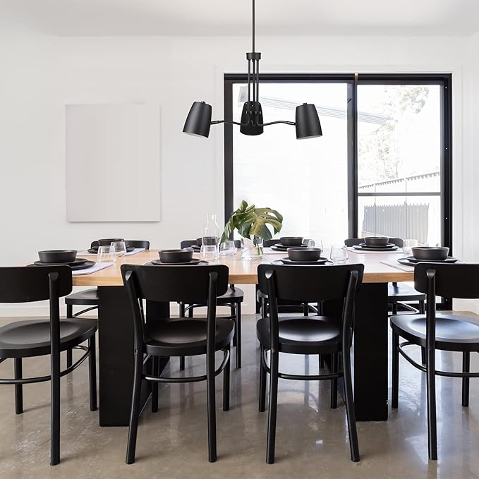 Globe Electric Logan 3-Light Chandelier, Matte Black
