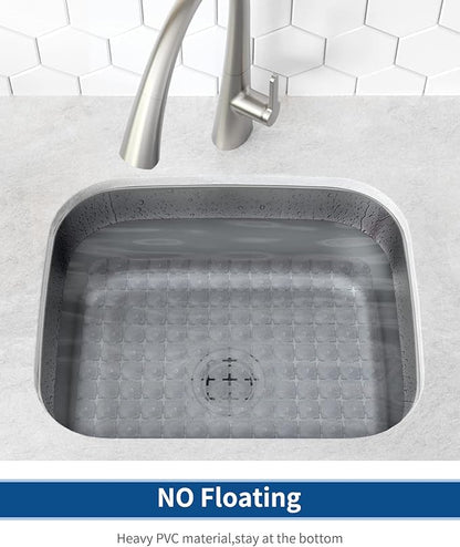 Bligli Sink Mat for Stainless Steel/Ceramic Sinks, 2 Pack 15.7x11.8 inches PVC Sink Protectors for Bottom of Kitchen Sink, Dishes and Glassware drain Mats, Durable and Fast Draining (Transparent)