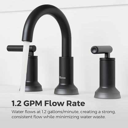 Pfister Capistrano Bathroom Sink Faucet, 8-Inch Widespread, 2-Handle, 3-Hole, NSF Certified, Spot Defense Matte Black Finish, LF049CSOSDB (Pack of 3)