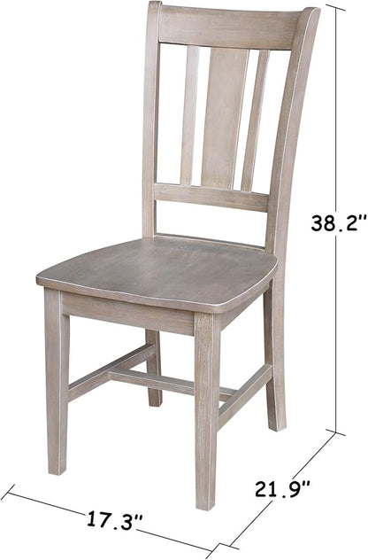 International Concepts Set of Two San Remo Splatback Chairs, Washed Gray Taupe
