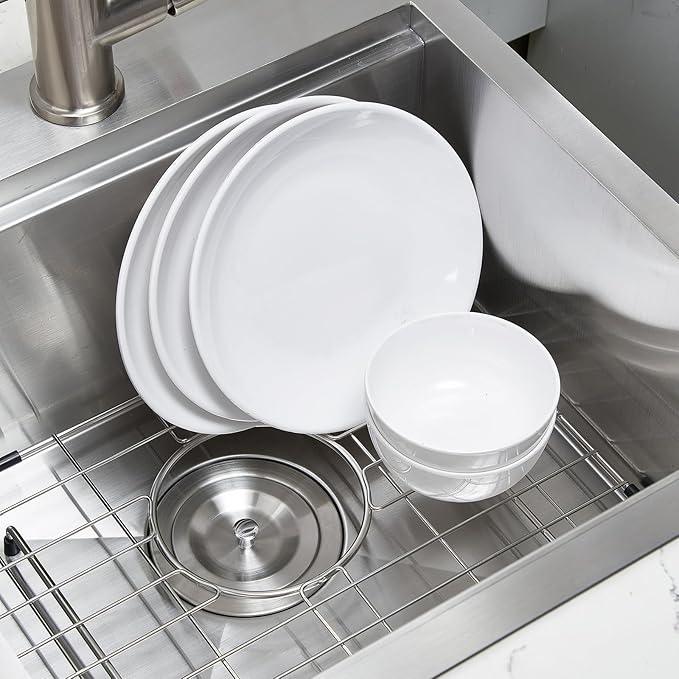 HOTIS 18 X 18 Inch Drop In Bar Sink, Stainless Steel Small Kitchen Sink, Top Mount Deep Workstation Single Bowl, Outdoor Camper Rv Laundry Wet Bar Prep Sinks With Grid & Drain & Cutting Board