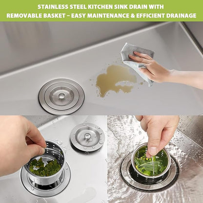 30 Inch Drop In Kitchen Sink -Meryiao 30x22 Stainless Steel Sinks Topmount 16 Gauge 304 Handmade Single Bowl Kitchen Sink 9" Deep With Assembly