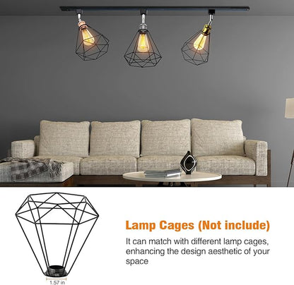 E26 Track Light Heads H Type Track Lighting Heads Direction Adjustable LED Track Lights Fixture Dimmable for Kitchen, Retro Vintage Style, Bulbs Not Included - Pack of 4(Brass)