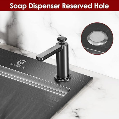 30 Inch Stainless Steel Kitchen Sink 16 Gauge Drop In Single Bowl Workstation Sink 2-Hole Top Mount Kitchen Basin with 5 Accessories (Black)