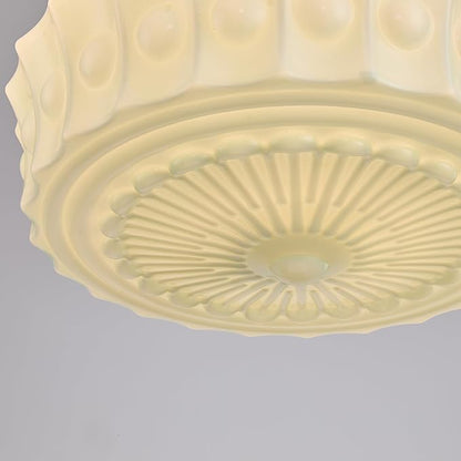 FCTWAKS Schoolhouse Pendant Fixtures, 14" Mid Century Modern Brass Gold Milk Green Glass Pendant Light, Adjustable Height, Vintage Ceiling Hanging Lighting for Dining Room,Hallway,Kitchen Island