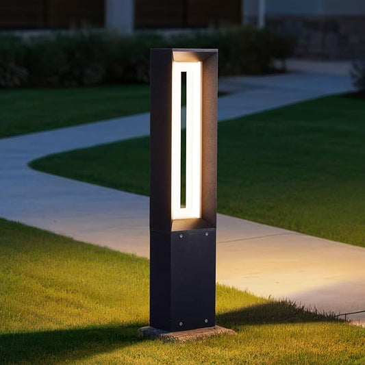 MVBT Outdoor Path Light, 31.5" Pathway Walkway Lights Waterproof Yard Landscape LED Bollard Lighting Lawn Lamp Garden Sidewalk Patio Backyard Ground Bright 3000K Lantern for Outside High Voltage Wired
