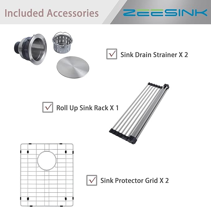 33 X 22 inch Drop in Kitchen Sinks Double Bowl,16 Gauge Stainless Steel 50/50 Double Sink,Top Mount/Drop In Double Kitchen Sink 33 inch