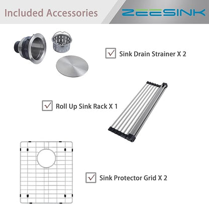 33 X 22 inch Drop in Kitchen Sinks Double Bowl,16 Gauge Stainless Steel 50/50 Double Sink,Top Mount/Drop In Double Kitchen Sink 33 inch