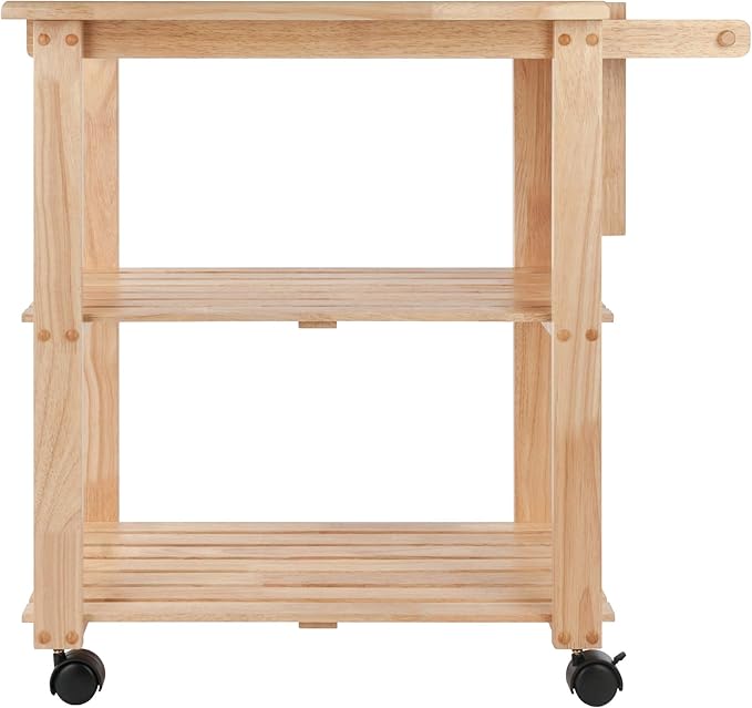 Winsome Mario Kitchen Cart, Rolling Utility & Serving Cart with Wheels for Snacks in Natural, Drinks, Kitchen Essentials, Storage & Organization for the Home or Apartment