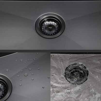 SHACO 25x22 Inch Black Drop In Kitchen Sink, 25 Inch Gunmetal Black RV Laundry Utility Sink, Top Mount 16 Gauge Stainless Steel Single Bowl Deep Small Kitchen Sink