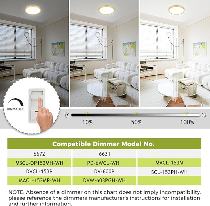 hepside LED Flush Mount Ceiling Light Fixture Golden, 7Inch 15W, Dimmable&3000K-6500K Adjustable Low Profile Ceiling Lights, 1500LM Round Lamp for Bathroom, Bedroom, Closet, Kitchen, Hallway