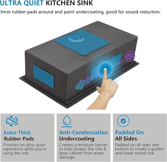 32 Inch Undermount Kitchen Sink - Fulorni 32"x19" Kitchen Sink Undermount 16 Gauge 304 Stainless Steel Ledge Workstation Under Counter Single Bowl Basin