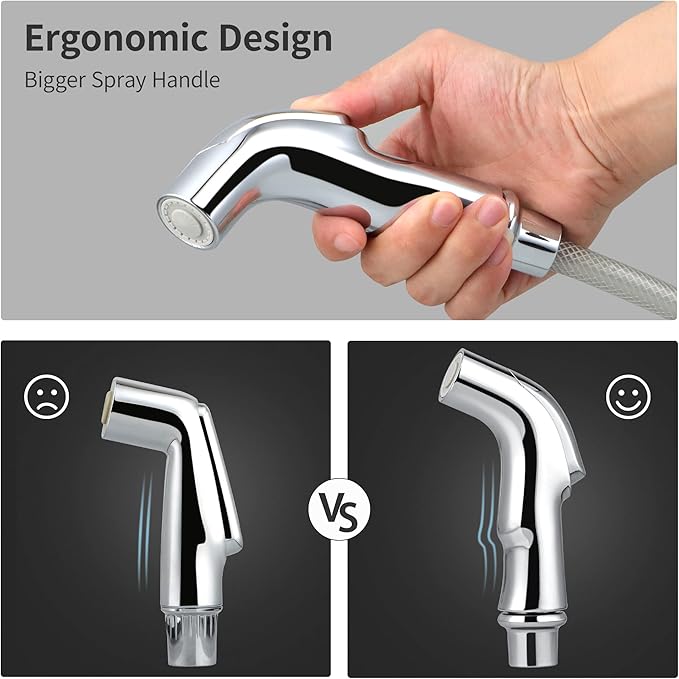 Universal Fit Sink Spray Attachment, Kitchen Side Sprayer Head, Pull Out Spray Head, Faucet Sprayer Replacement For Delta, Moen, Kolher and Other OEM Brands, Chrome Finish, Ergonomic Design