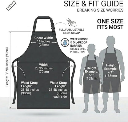 Homsolver 2 Pack Waterproof Rubber Aprons, Heavy Duty Butcher for Men, Chemical Vinyl Plastic Aprons for Dishwashing